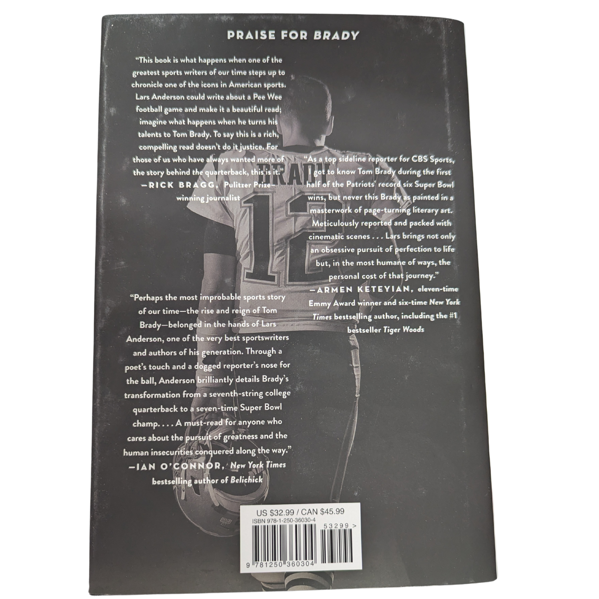 Brady An American Story and the Price of Greatness by Lars Anderson hardcover Tom Brady biography