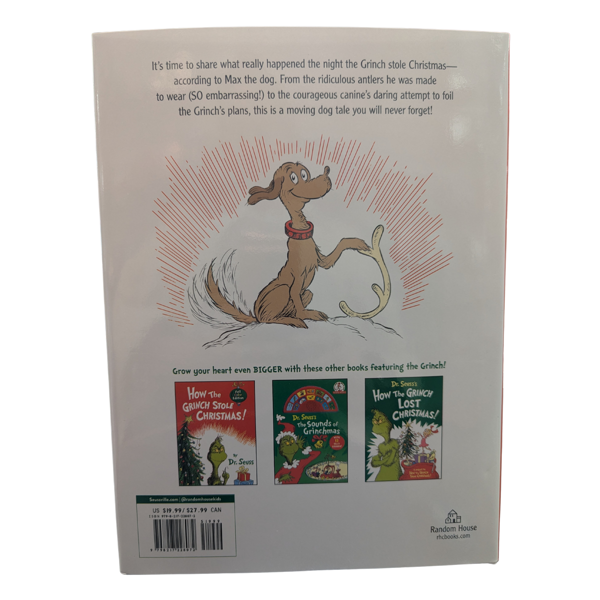 Dr. Seuss How the Grinch Stole Christmas According to Max hardcover children's Christmas book
