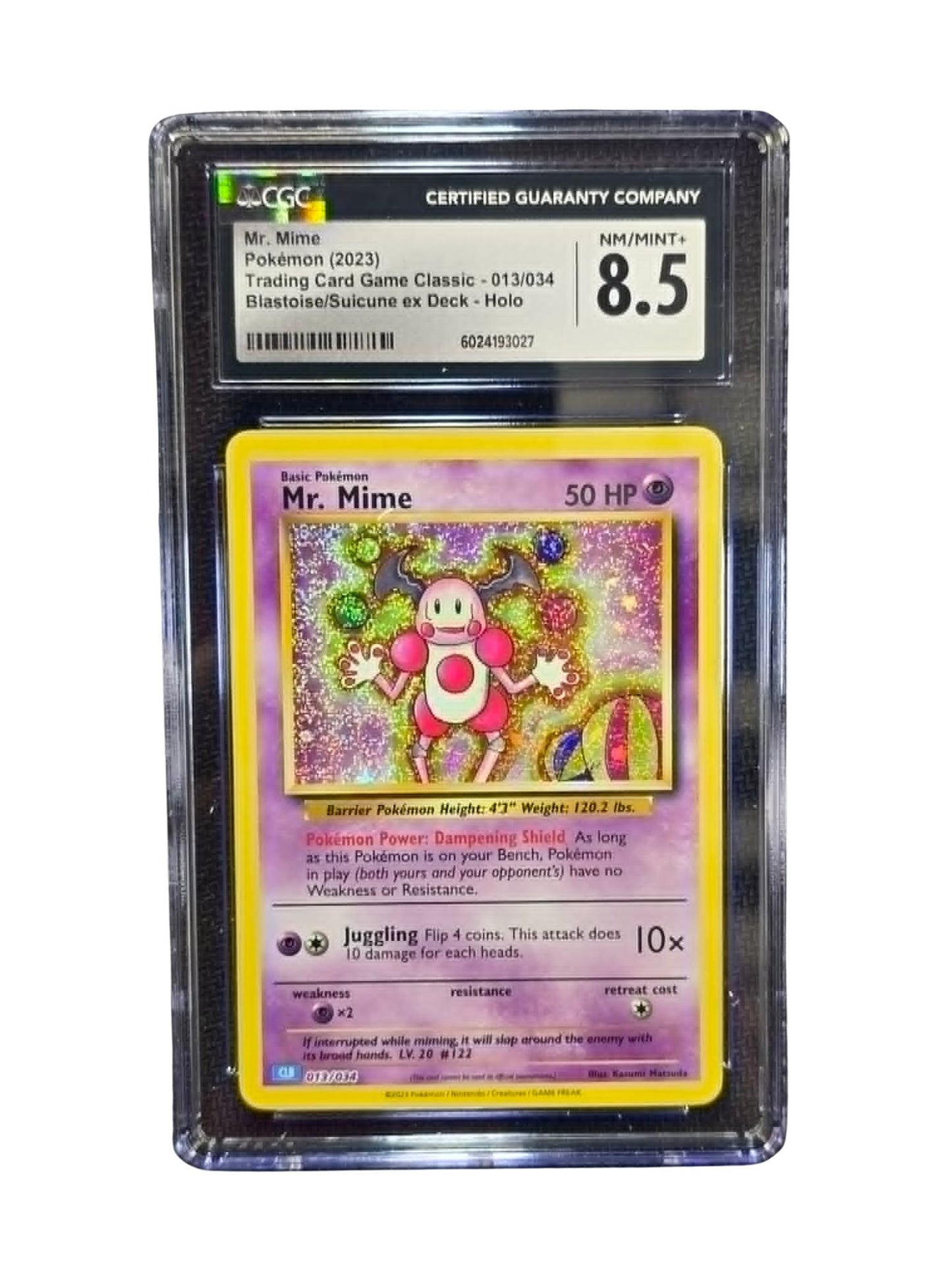 Mr. Mime 013/034 CGC 8.5 Holo Trading Card Game Classic Blastoise Deck Pokémon 2023