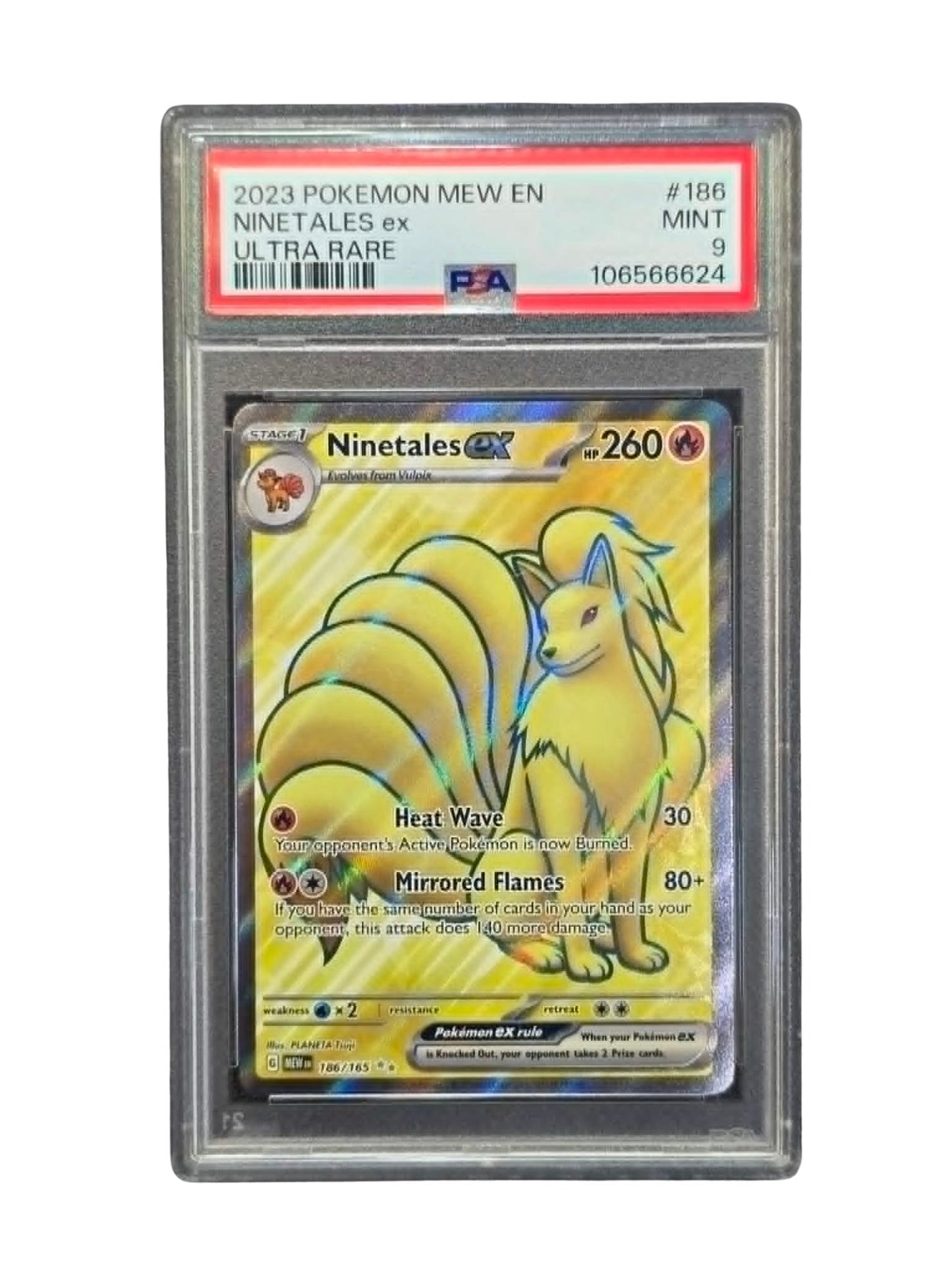 Ninetales ex 186/165 Ultra Rare PSA 9 Pokémon 151 Set 2023 Mew Expansion Holo
