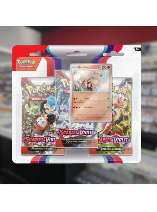Pokemon Scarlet & Violet Base Set 3 Pack Blister Arcanine or Dondozo
