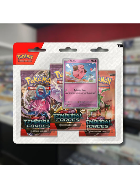 Pokemon Temporal Forces 3 Pack Blister Cleffa or Cyclizar