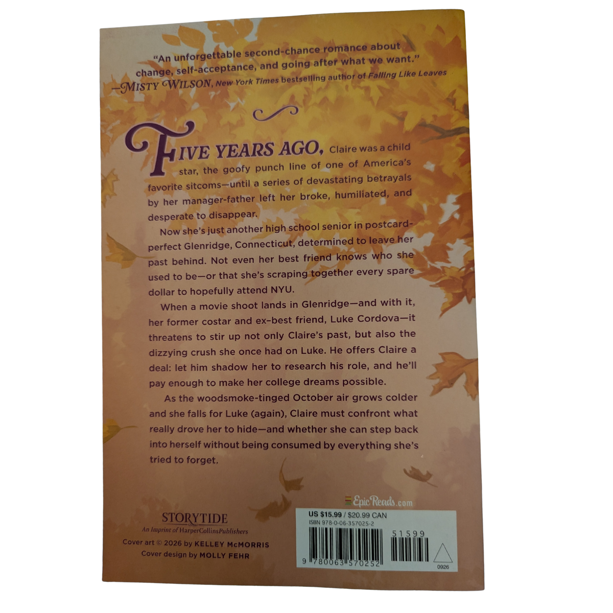 A Season for Falling by Kate O'Shaughnessy limited paperback with autumnal printed edges