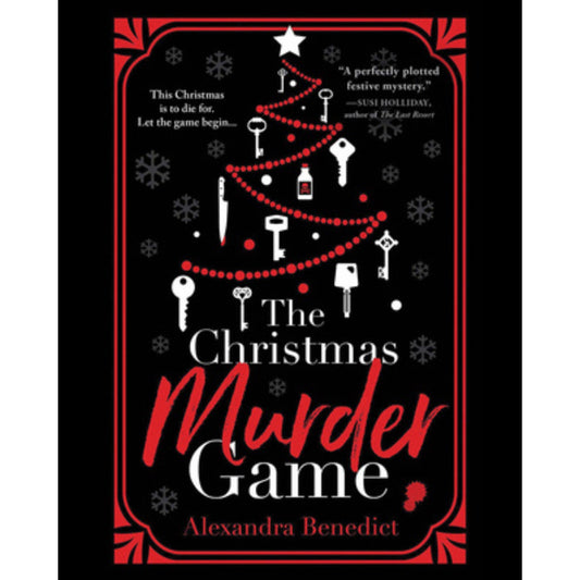 The Christmas Murder Game book cover by Alexandra Benedict – festive mystery novel with Christmas tree and keys design.