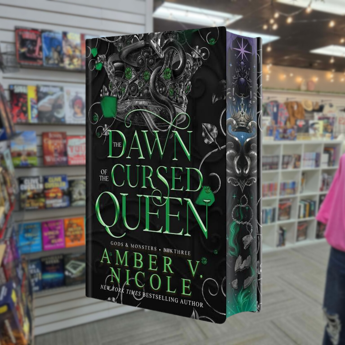 Dawn of the Cursed Queen by Amber V. Nicole Deluxe Special Edition hardcover with stenciled edges