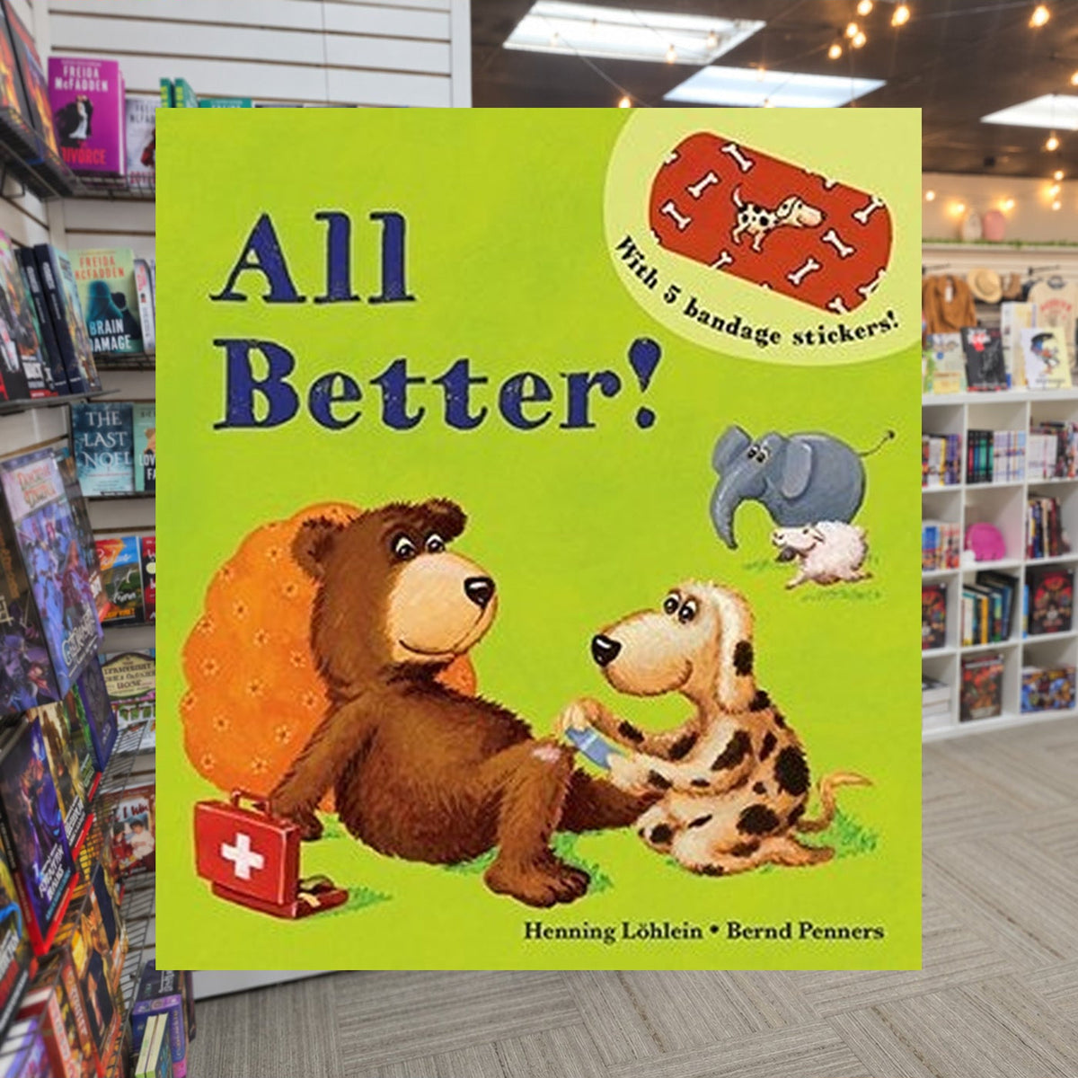 All Better by Henning Löhlein — actual cover on The Perk bookstore background