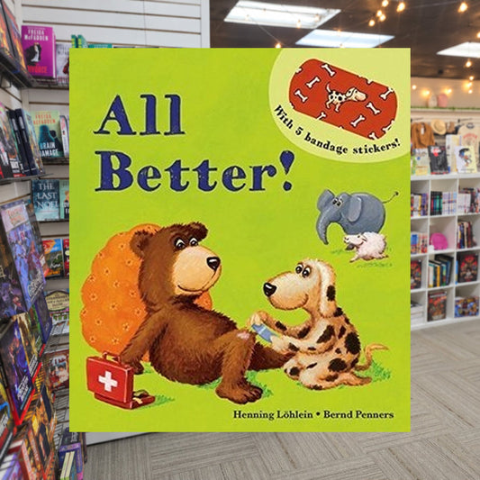 All Better by Henning Löhlein — actual cover on The Perk bookstore background