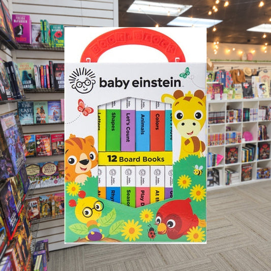 Baby Einstein My First Library 12 Book Set by Phoenix International Publications — actual cover on The Perk bookstore background