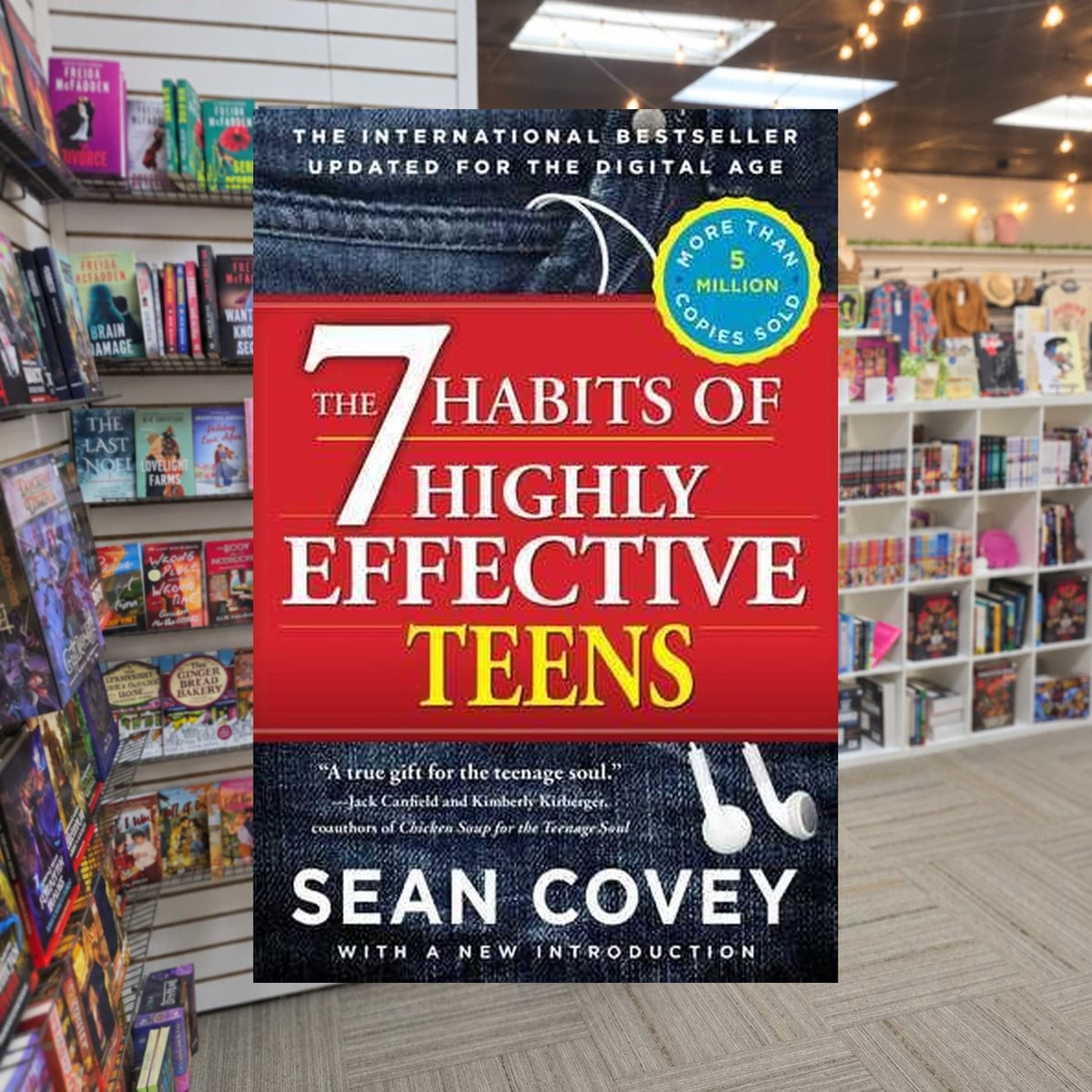 The 7 Habits of Highly Effective Teens by Sean Covey — actual cover on The Perk bookstore background