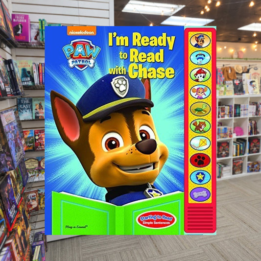 Paw Patrol - I'm Ready To Read with Chase Sound Book - Play-a-Sound - PI Kids by Phoenix International Publications — actual cover on The Perk bookstore background