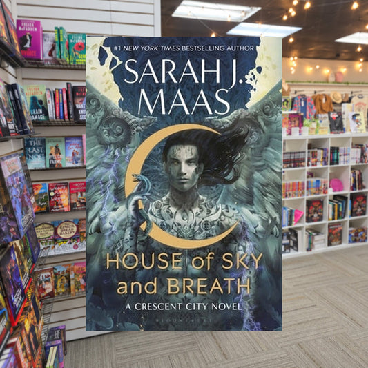 House of Sky and Breath by Sarah J. Maas — actual cover on The Perk bookstore background