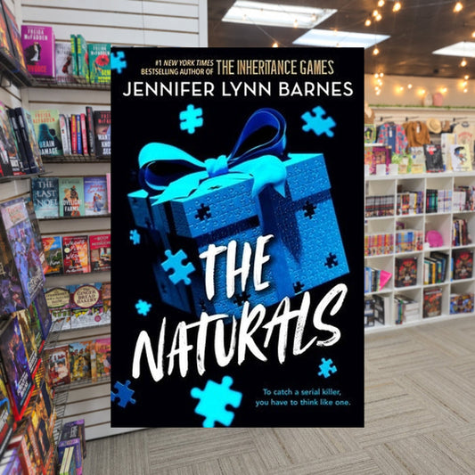 The Naturals #1 The Naturals by Jennifer Lynn Barnes — actual cover on The Perk bookstore background