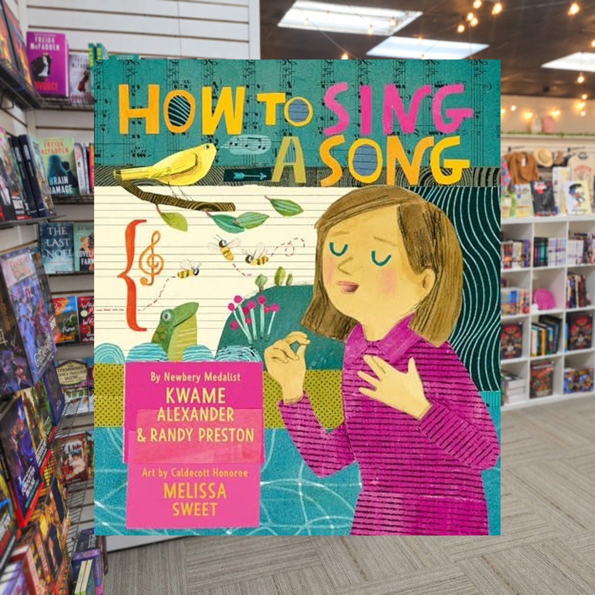 How to Sing a Song by Kwame Alexander ,  Randy Preston — actual cover on The Perk bookstore background