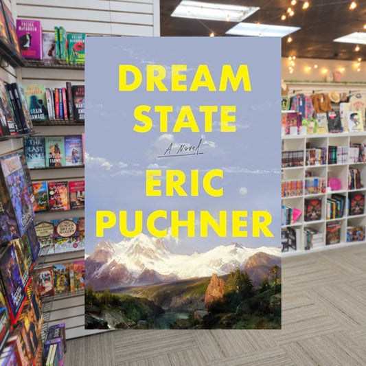 Dream State by Eric Puncher — actual cover on The Perk bookstore background