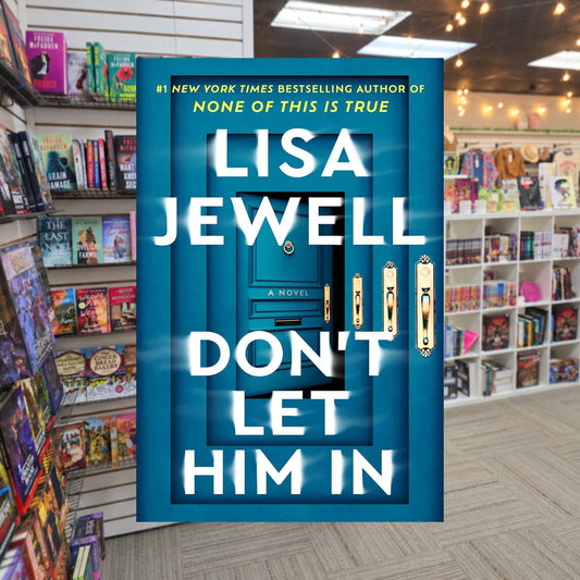 Don't Let Him In — actual cover on The Perk bookstore background