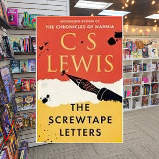 The Screwtape Letters by C.S. Lewis — actual cover on The Perk bookstore background
