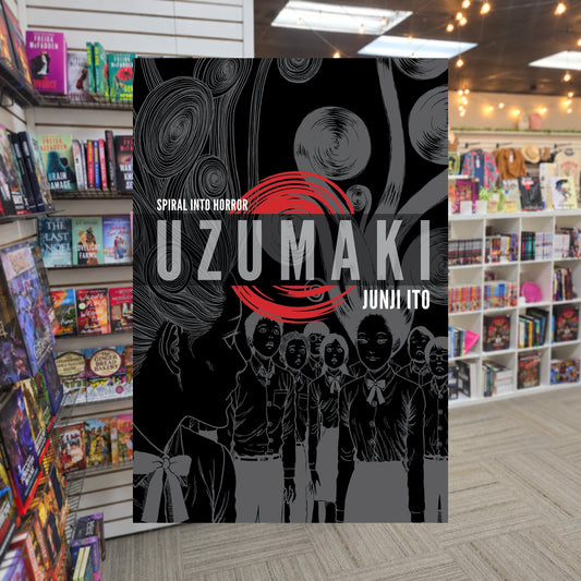 うずまき [Uzumaki] #1-3: Uzumaki Junji Ito, Yuji Oniki (Translator) — actual cover on The Perk bookstore background