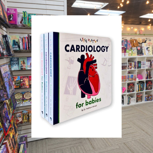 Little Doctors Children's Books Set by Haitham Ahmed — actual cover on The Perk bookstore background