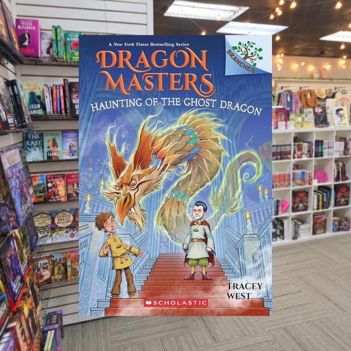 Haunting of the Ghost Dragon: A Branches Book by Tracey West — actual cover on The Perk bookstore background