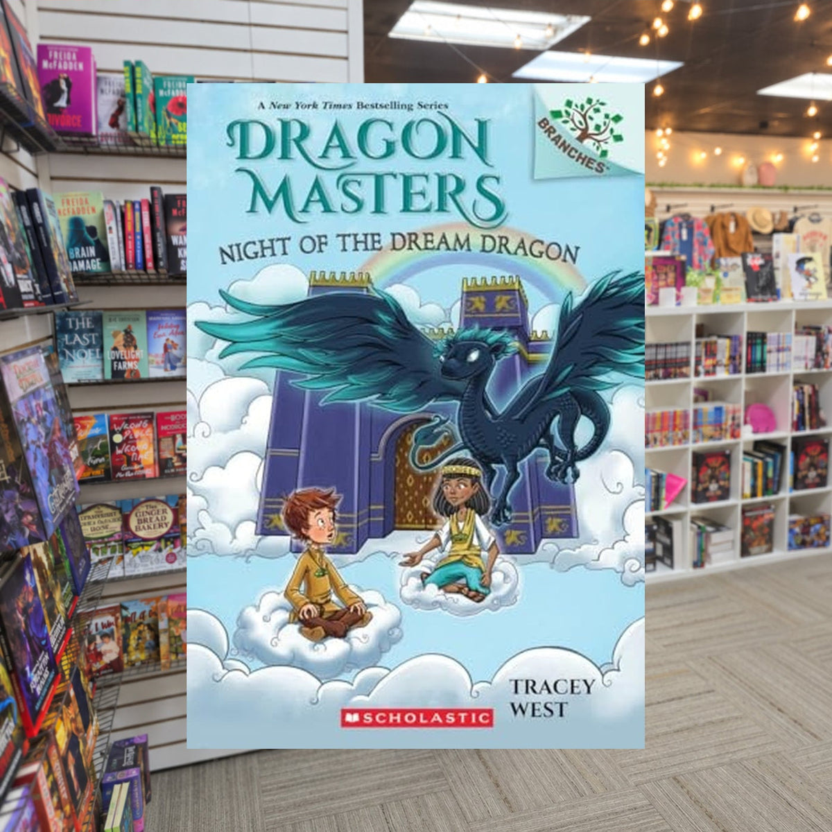 Night of the Dream Dragon: A Branches Book by Tracey West — actual cover on The Perk bookstore background