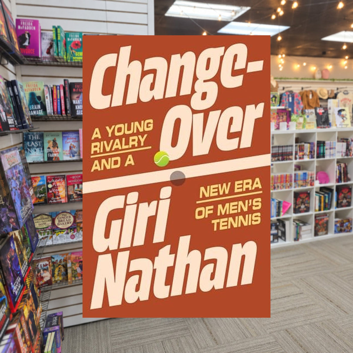 Changeover: A Young Rivalry and a New Era of Men's Tennis by Giri Nathan — actual cover on The Perk bookstore background