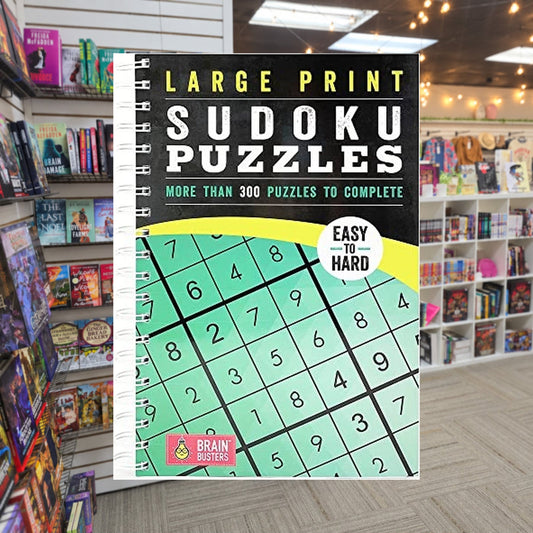 LP Sudoku by Parragon Books — actual cover on The Perk bookstore background