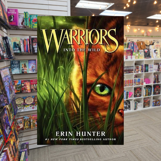 Into the Wild by Erin Hunter — actual cover on The Perk bookstore background