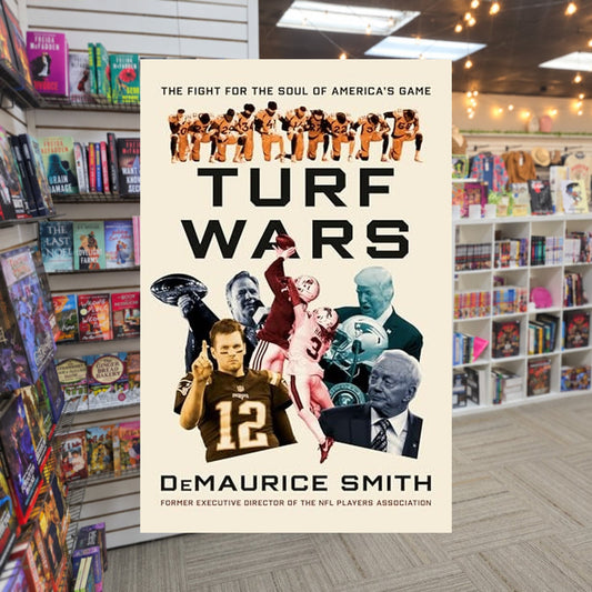 Turf Wars by DeMaurice Smith — actual cover on The Perk bookstore background