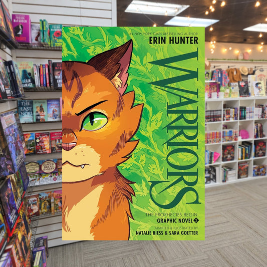 Warriors Graphic Novel: The Prophecies Begin #1 by Erin Hunter — actual cover on The Perk bookstore background