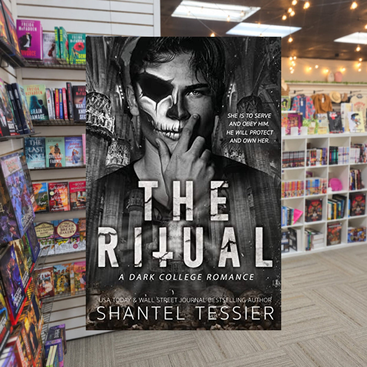 The Ritual by Shantel Tessier — actual cover on The Perk bookstore background