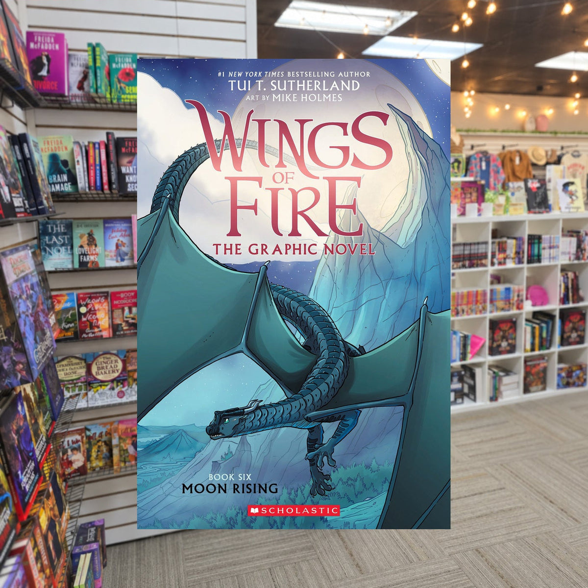 Moon Rising by Tui T. Sutherland — actual cover on The Perk bookstore background