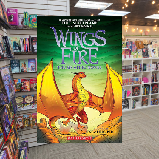 Escaping Peril by Tui T. Sutherland — actual cover on The Perk bookstore background