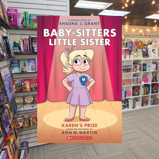 Karen's Prize by Shauna J. Grant — actual cover on The Perk bookstore background