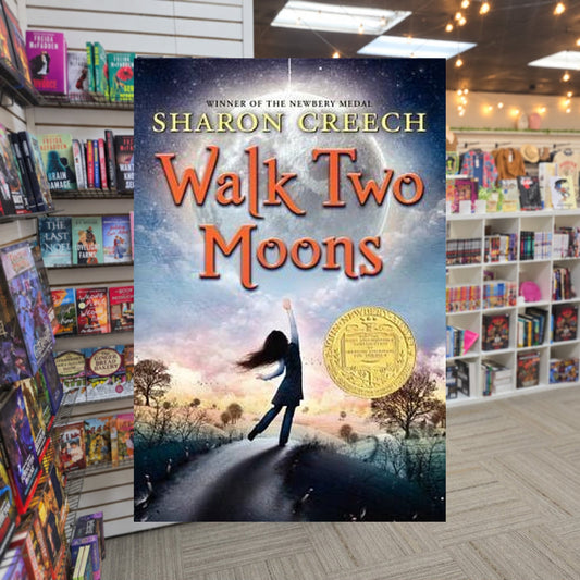 Walk Two Moons by Sharon Creech — actual cover on The Perk bookstore background