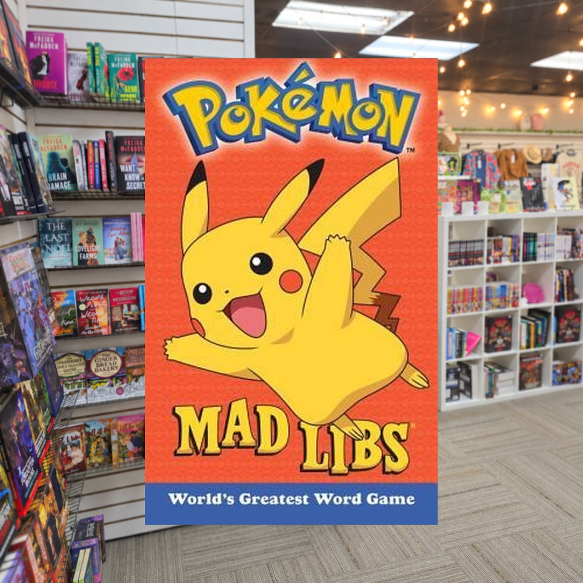 Pokemon Mad Libs by Eric Luper — actual cover on The Perk bookstore background
