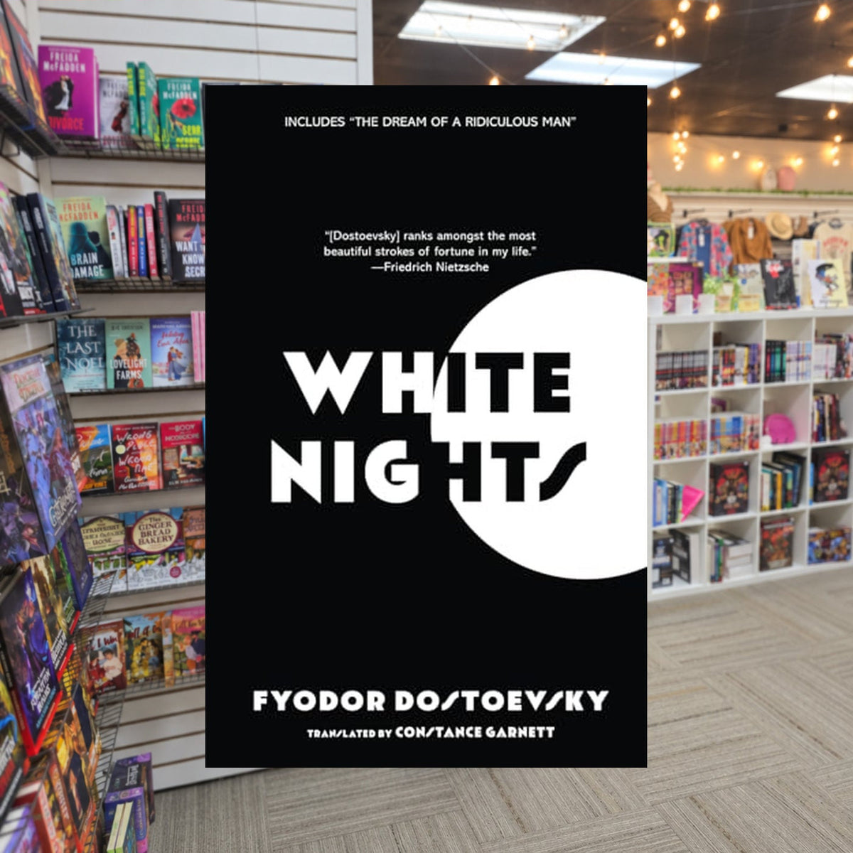 White Nights by Fyodor Dostoevsky, Constance Garnett (translator) — actual cover on The Perk bookstore background