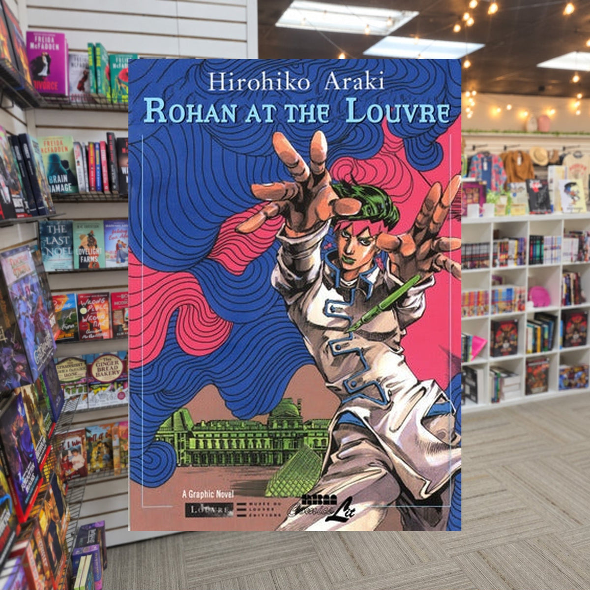 Rohan at the Louvre by Hirohiko Araki — actual cover on The Perk bookstore background