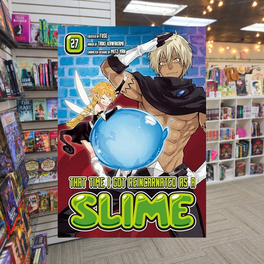 That Time I Got Reincarnated as a Slime 27 by Fuse — actual cover on The Perk bookstore background