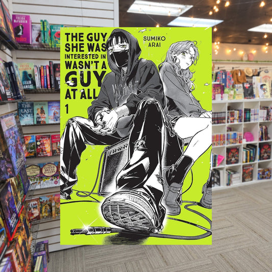 The Guy She Was Interested In Wasn't a Guy at All by Sumiko Arai — actual cover on The Perk bookstore background
