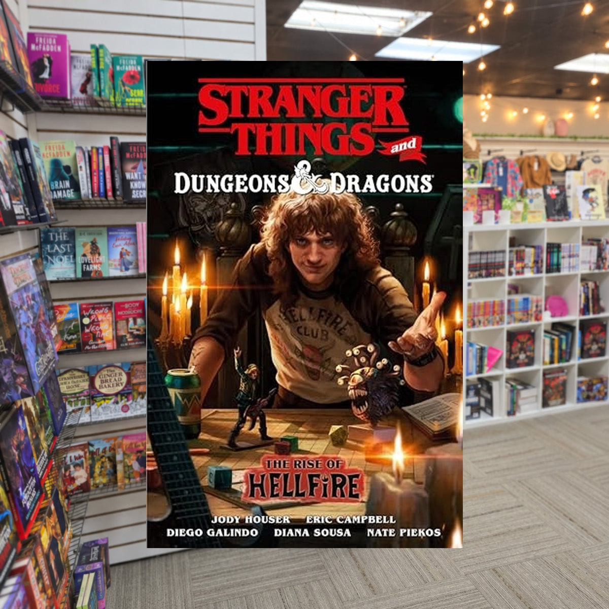 Stranger Things and Dungeons and Dragons by Jody Houser — actual cover on The Perk bookstore background
