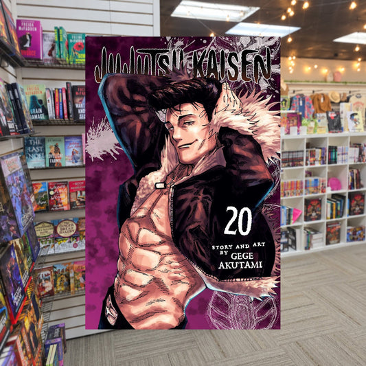Jujutsu Kaisen, Vol. 20 by Gege Akutami — actual cover on The Perk bookstore background