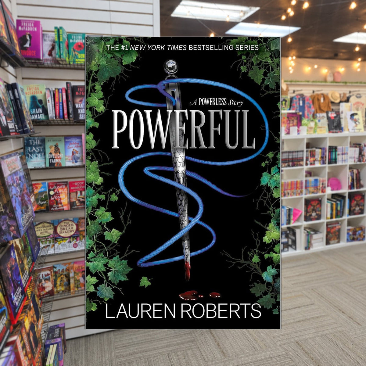 Powerful by Lauren Roberts (Special Edition) — actual cover on The Perk bookstore background