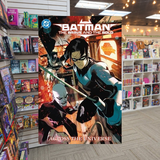 Batman: The Brave and the Bold by Dennis Culver — actual cover on The Perk bookstore background