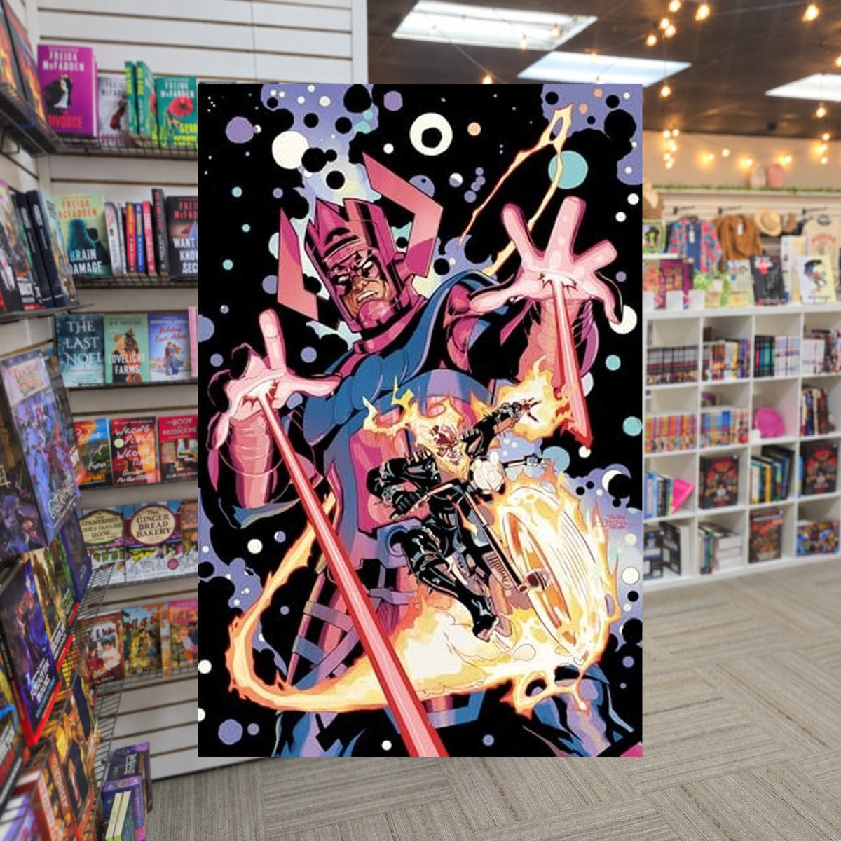 Marvel Tales by J. Michael Straczynski — actual cover on The Perk bookstore background