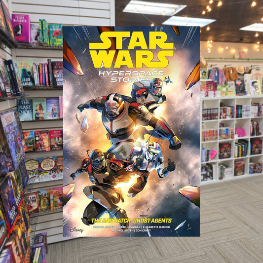 Star Wars: Hyperspace Stories: The Bad Batch by Michael Moreci — actual cover on The Perk bookstore background