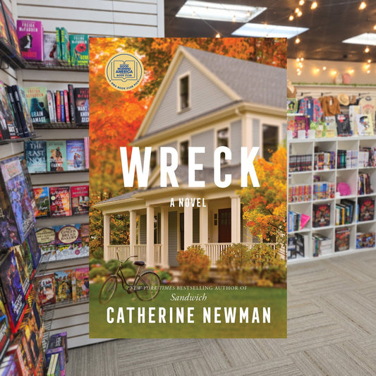 Wreck by Catherine Newman — actual cover on The Perk bookstore background