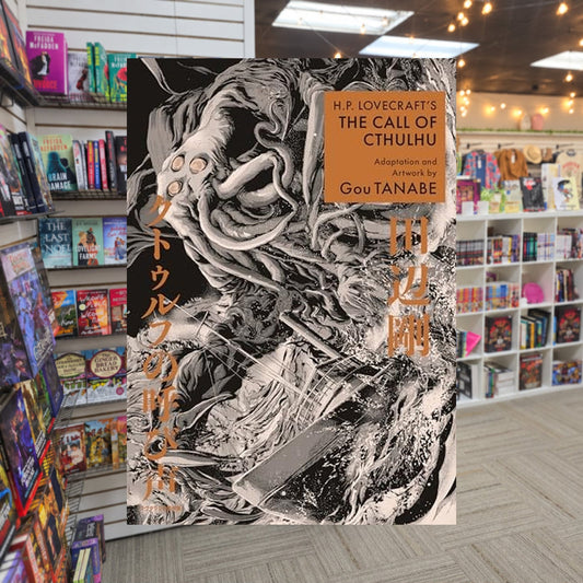 H.P. Lovecraft's The Call of Cthulhu by Gou Tanabe — actual cover on The Perk bookstore background