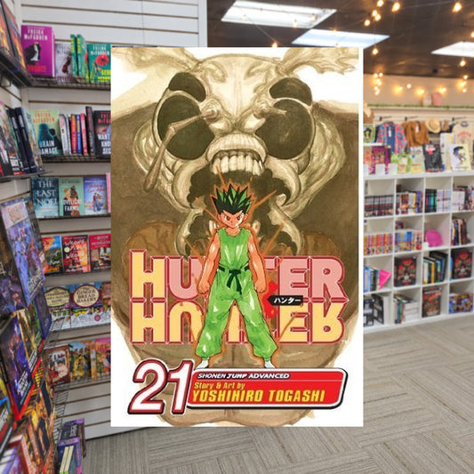 Hunter x Hunter, Vol. 21  Yoshihiro Togashi — actual cover on The Perk bookstore background