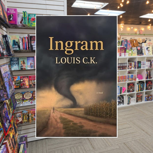 Ingram by Louis C.K. — actual cover on The Perk bookstore background