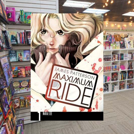 Maximum Ride, Vol. 1 by NaRae Lee — actual cover on The Perk bookstore background